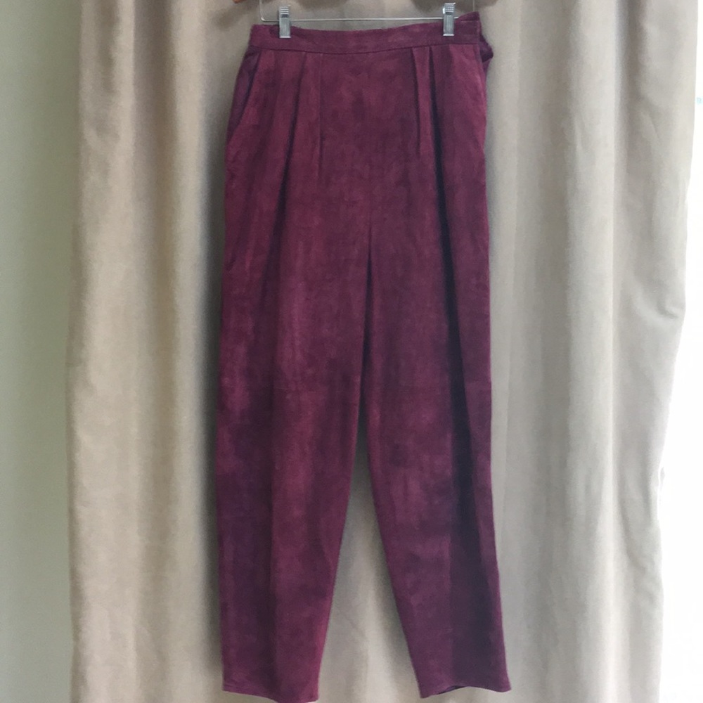Vintage Cranberry Suede High waisted Pants